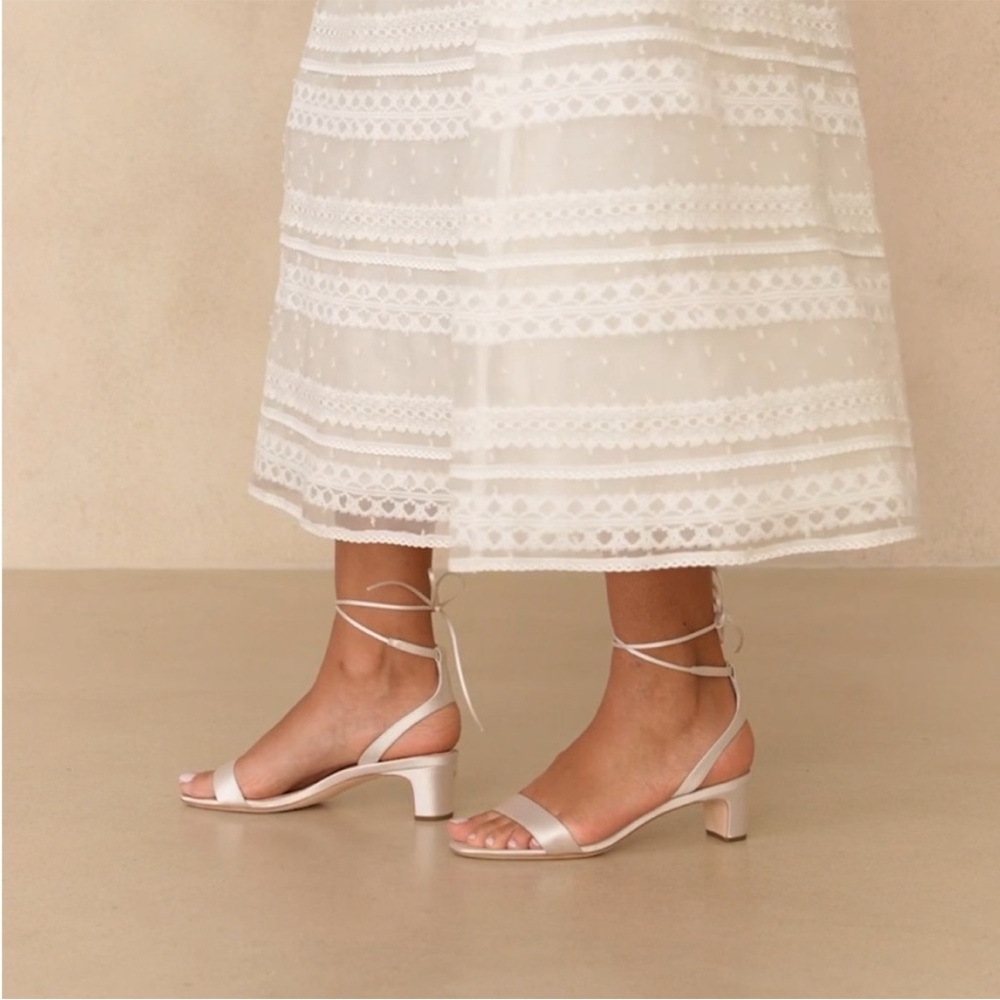 Loeffler Randall Jackie-Satin Sandals in Cream